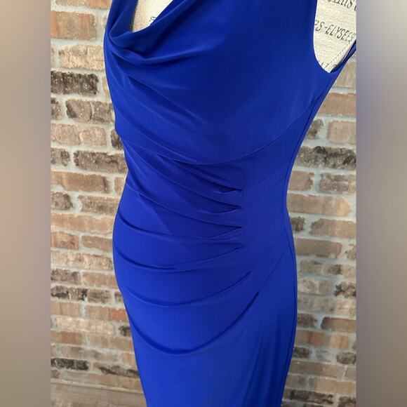 Lauren Ralph Lauren blue cocktail dress side ruched sleeveless rhinestone size 6 - Picture 7 of 12